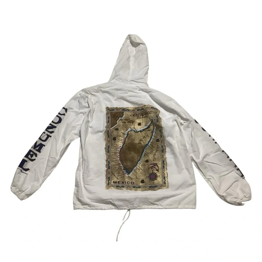 La Iguana Cozumel Beach Full-zip Hoodie Sz Small White